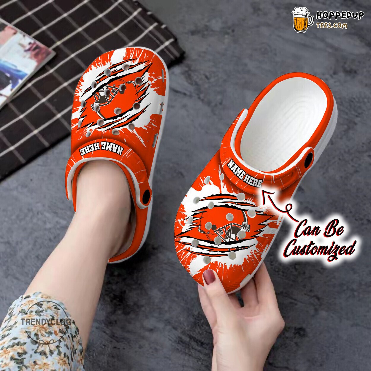 Browns CBrowns Football Ripped Claw Personalized Comfortable Clogs