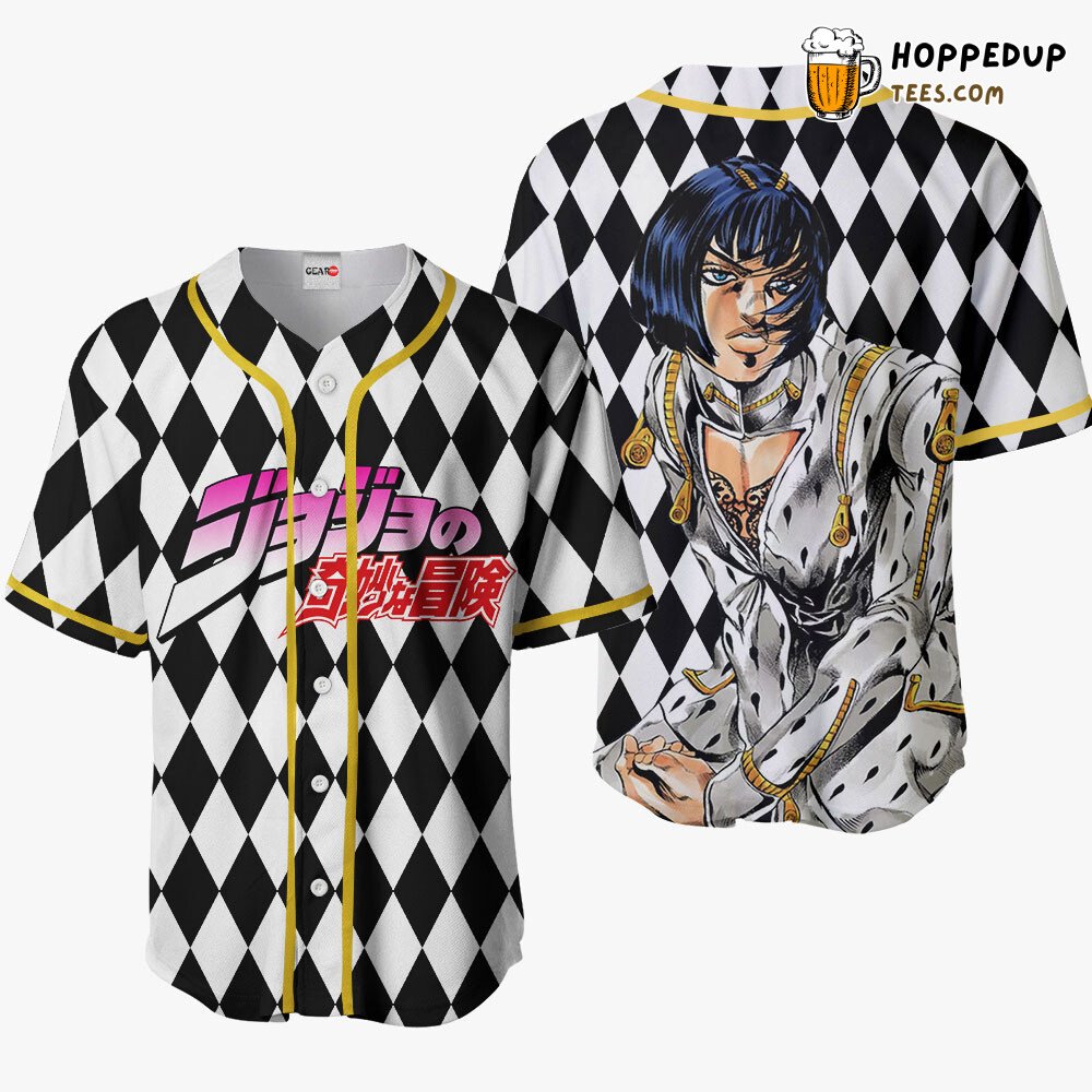 Bruno Bucciarati JJBA Distinctive Design Anime Baseball Jersey Unique Bruno Bucciarati JJBA Distinctive Design Anime Baseball Jersey Unique