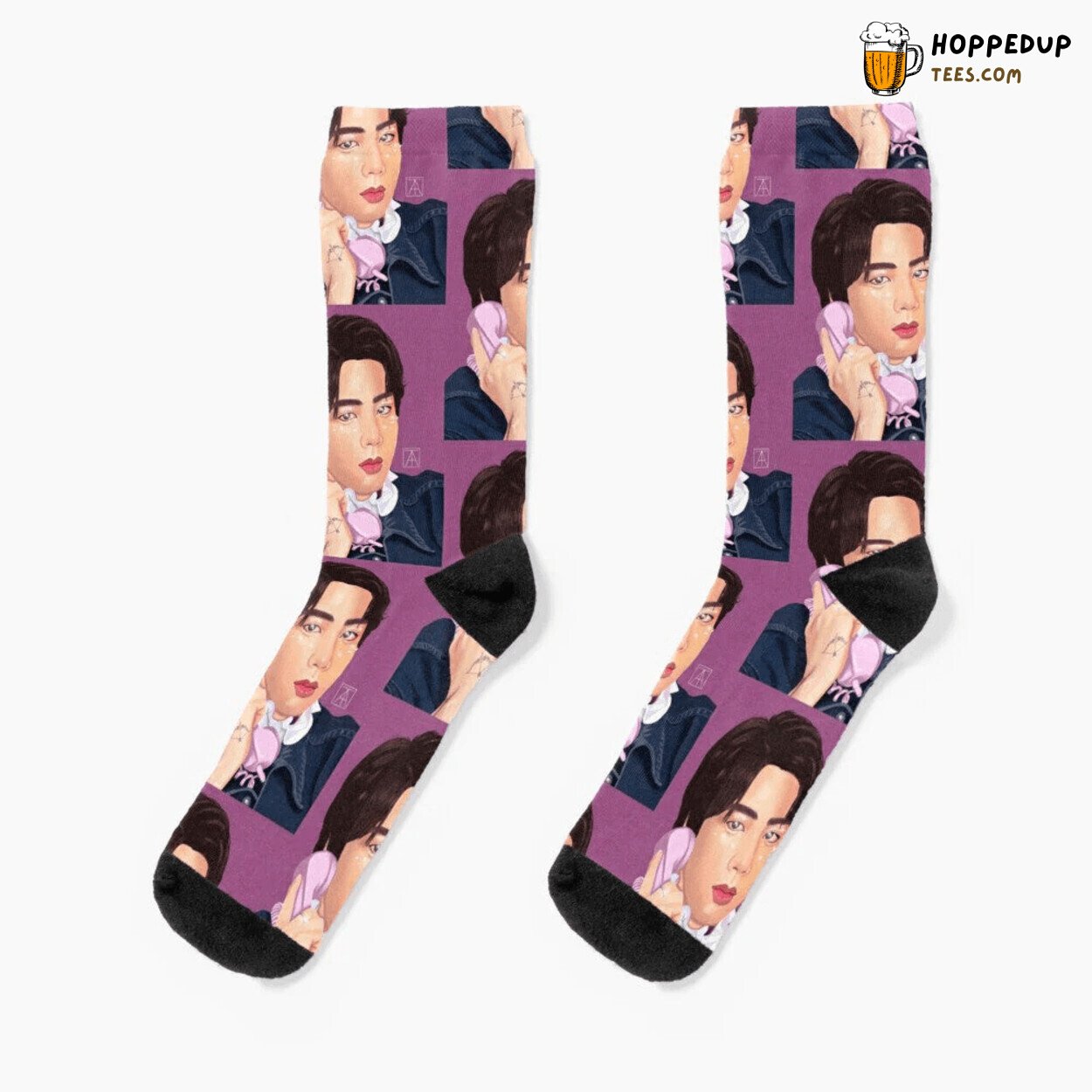 BTS IDOL Pink Jin Socks Stylish Comfortable Fan Footwear Design