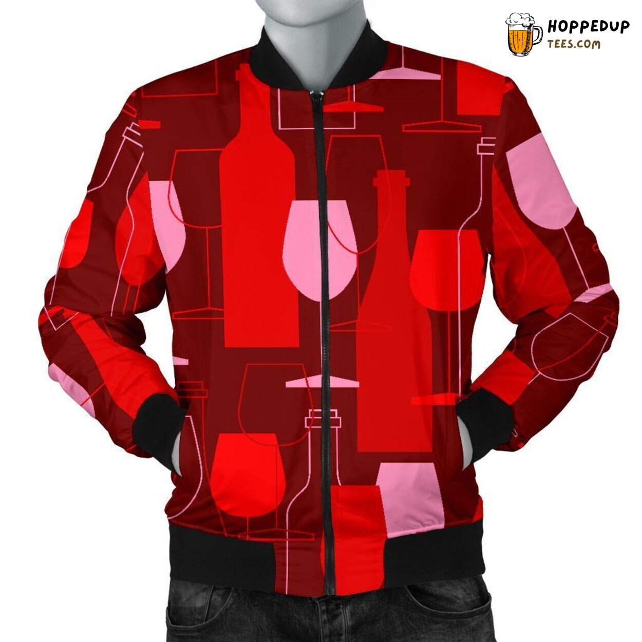 Bubbly Champagne Elegance Men’s Bomber Jacket Unique Pattern Design Art