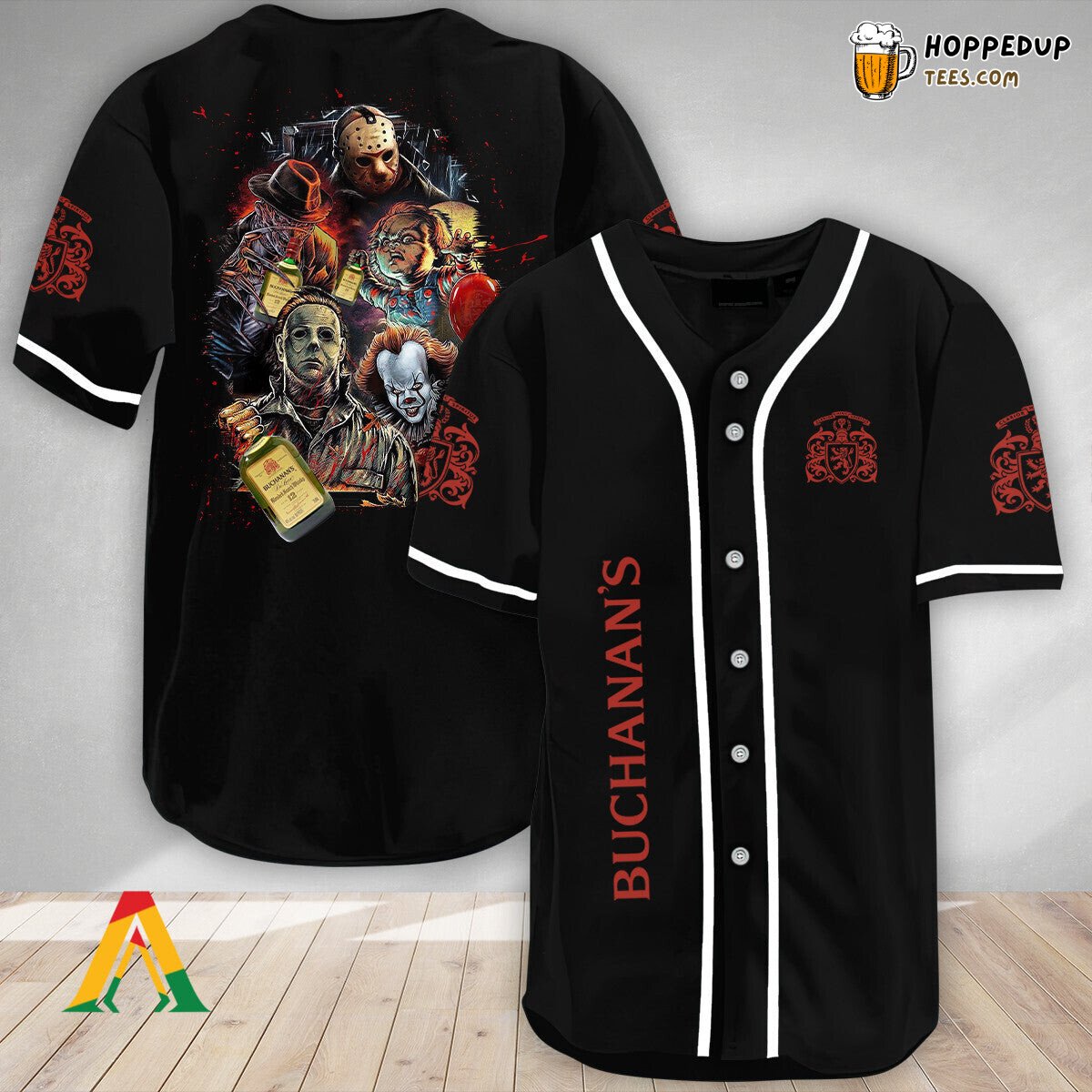 Buchanans Whisky Halloween Horror Characters Unique Baseball Jersey Wear