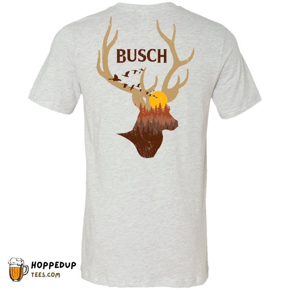 Buck LCFB Silhouette Busch Hunting Ash Grey Tee HU Buck LCFB Silhouette Busch Hunting Ash Grey Tee HU