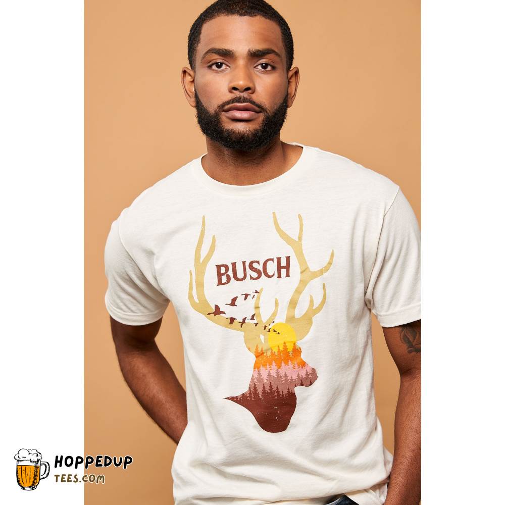 Buck Silhouette Busch Hunting Natural Tee HU Buck Silhouette Busch Hunting Natural Tee HU