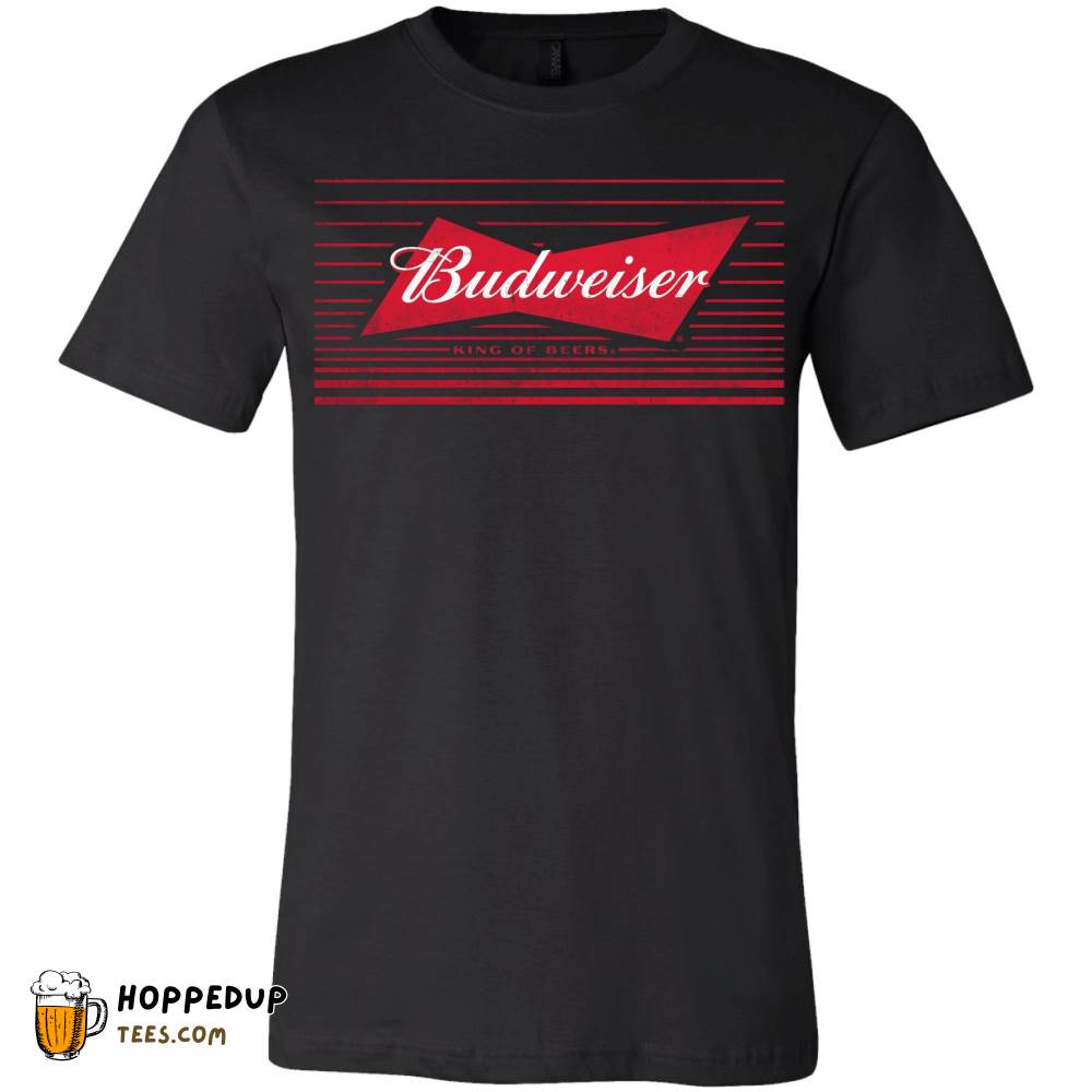 Bud Bow Lines Stylish Black Tee Design HU
