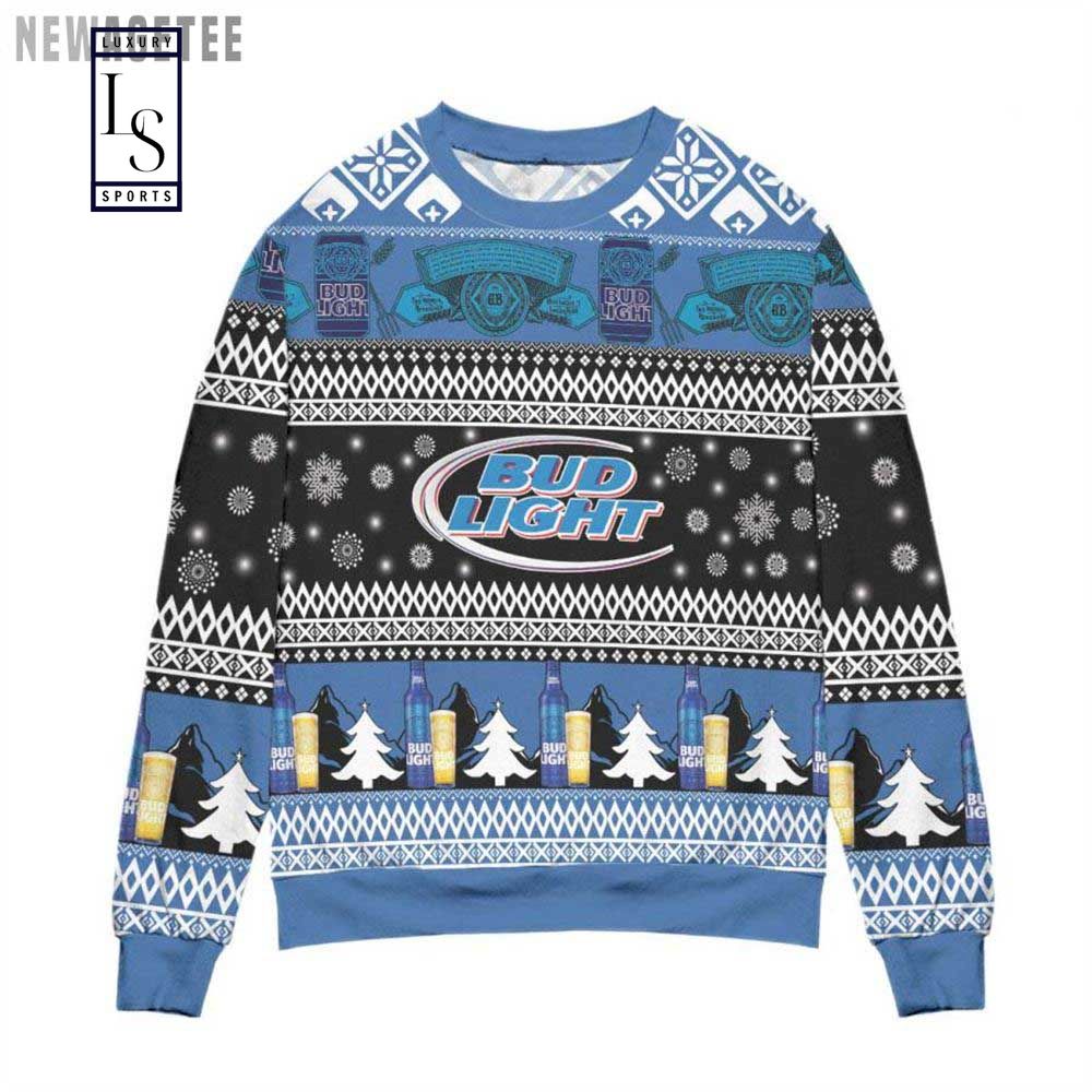 Bud Light Beer Bottle Ugly Christmas Sweater HU