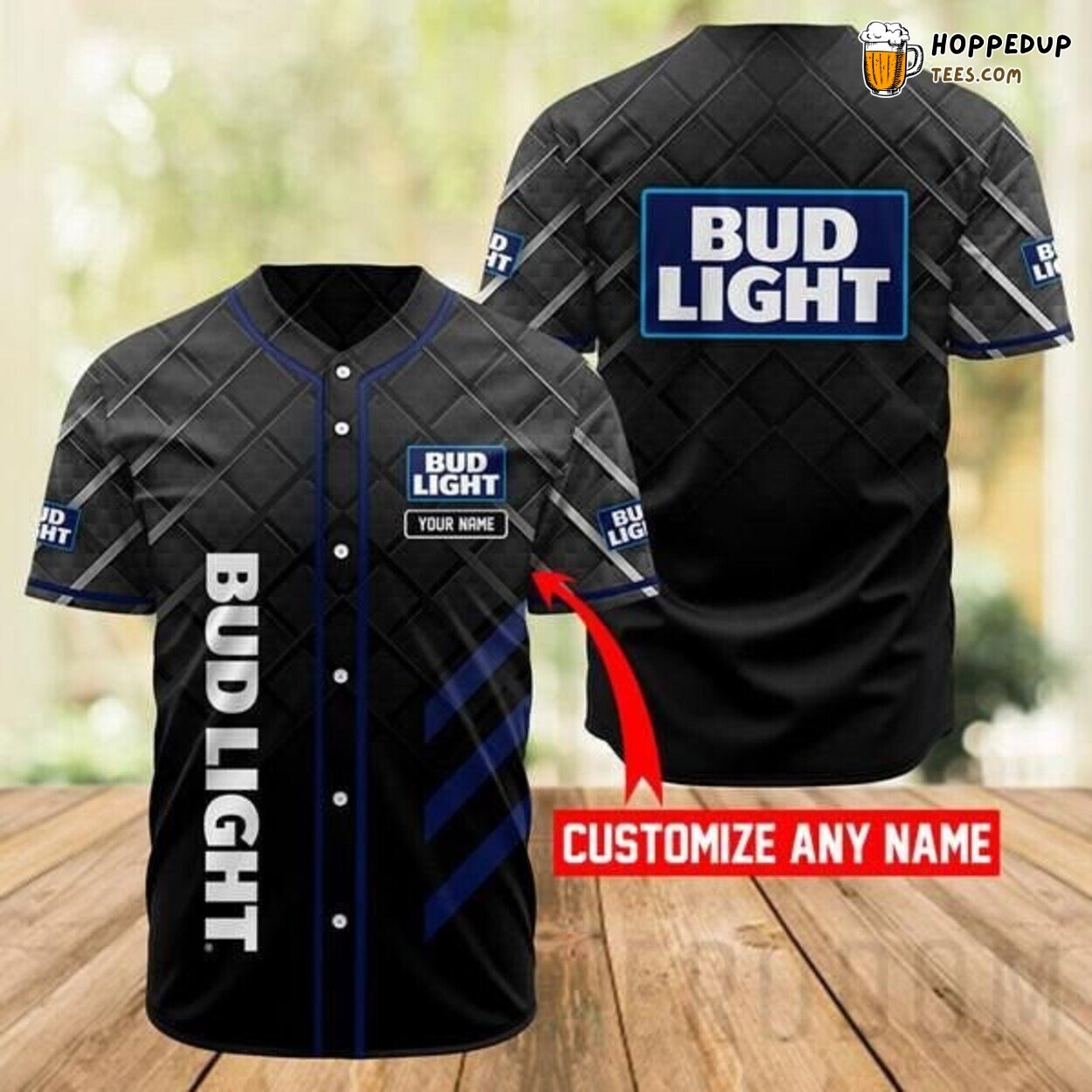 Bud Light Beer Custom Black Fan Baseball Jersey Lightweight Design