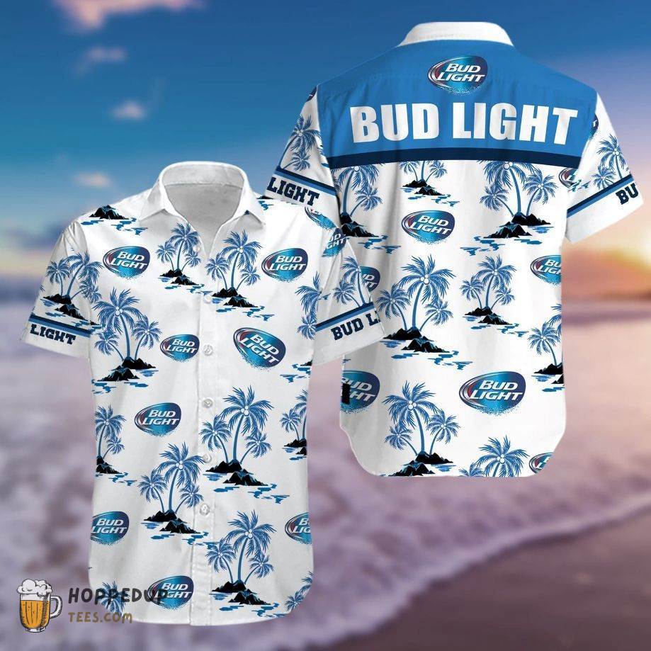 White Bud Light Beer Aloha Shirt