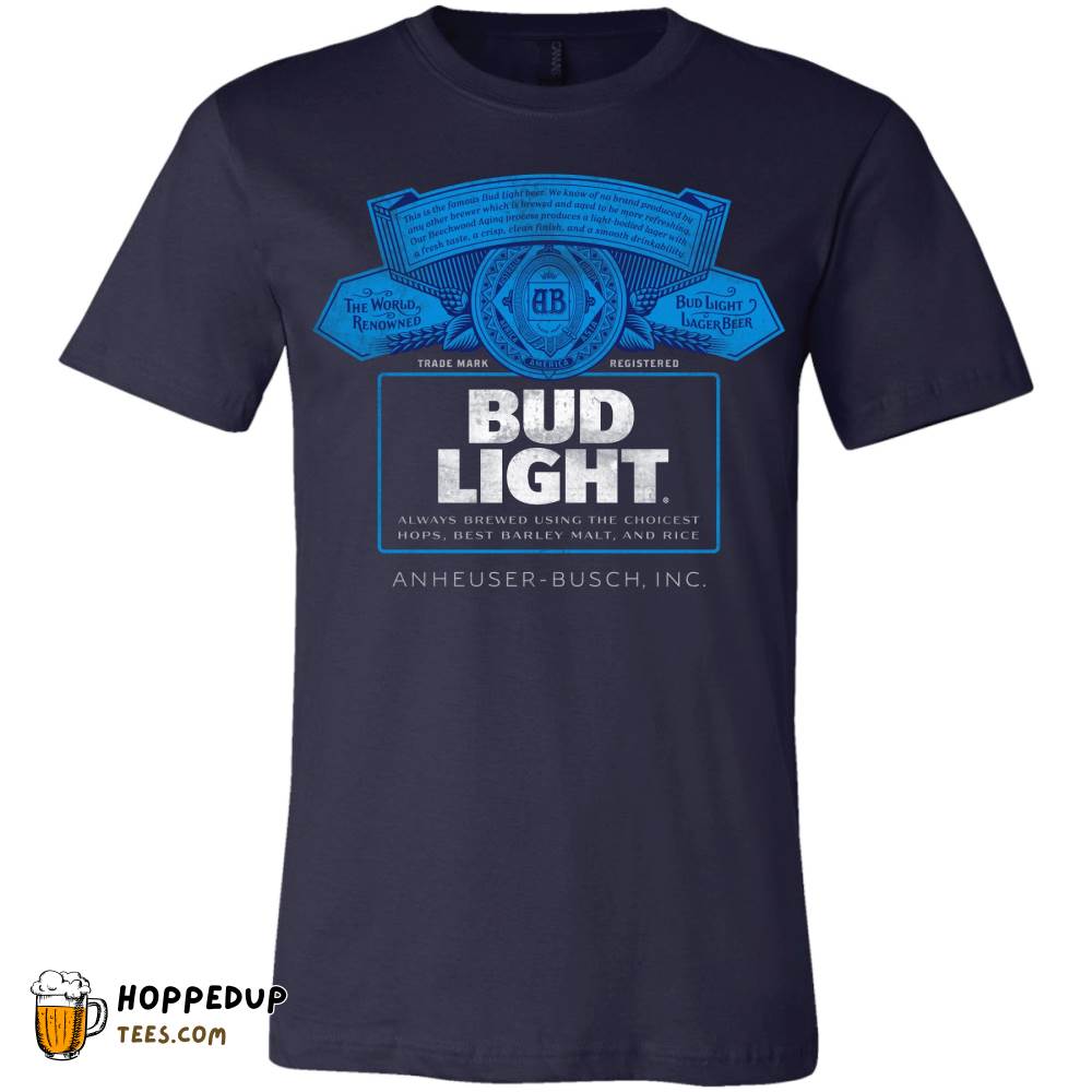 Bud Light Beer Label Heather True Royal Tee HU