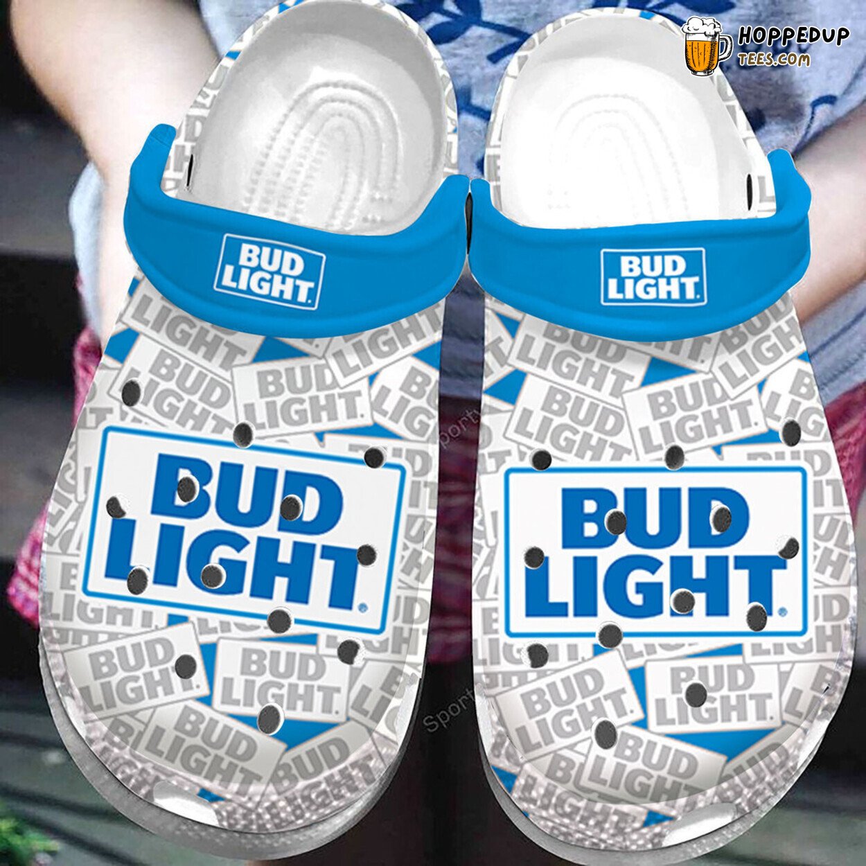 Bud Light Blue Themed Casual Comfortable Clogs Shoes Stylish Footwear