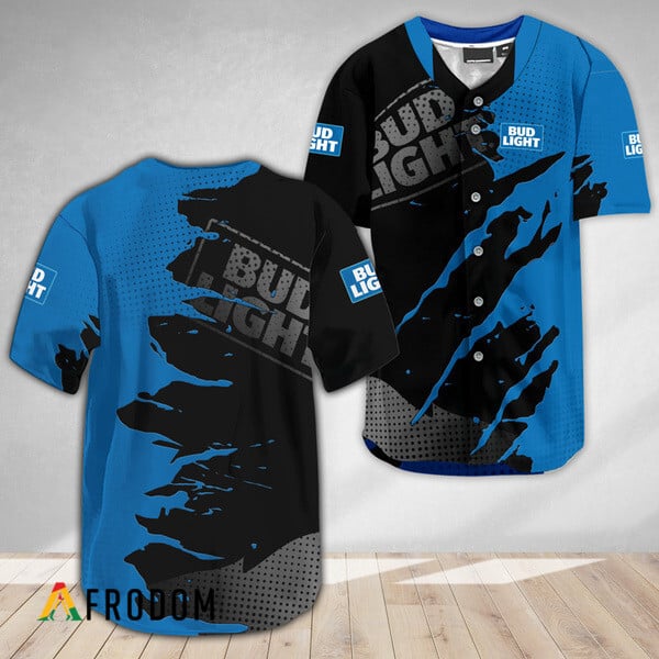 Bud Light Crack Pattern Metal Baseball Jersey HU