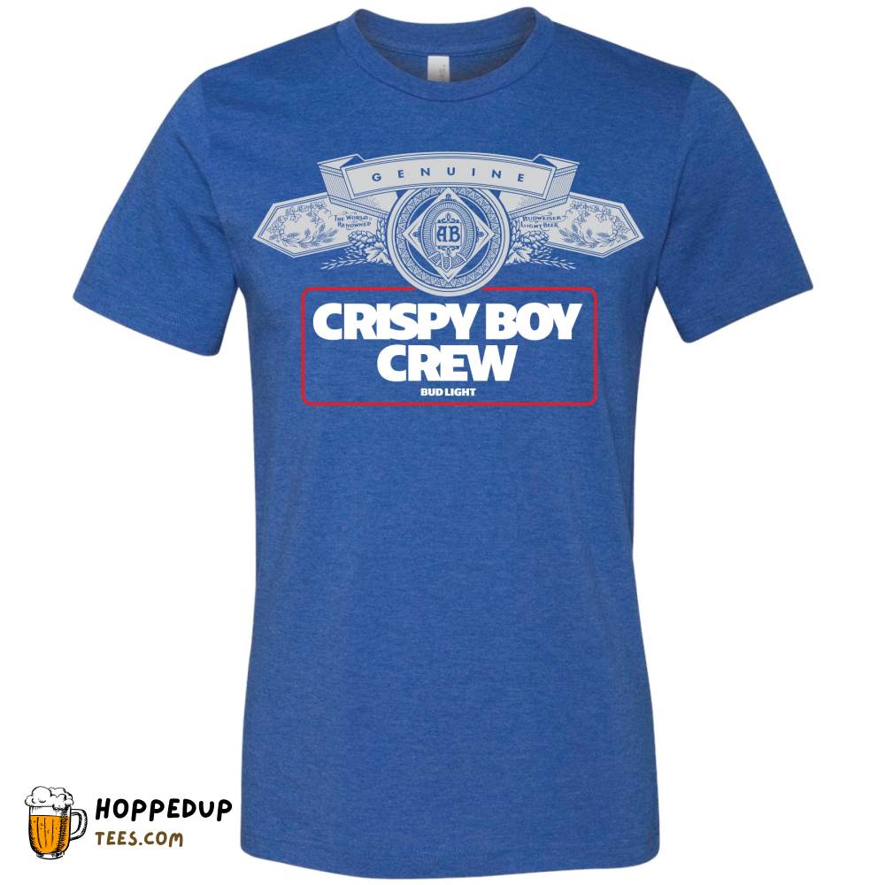 Bud Light Crispy Boy Crew Label Heather Royal Tee HU