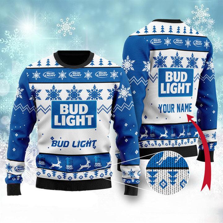 Bud Light Customizable Unique Ugly Xmas Sweater HU