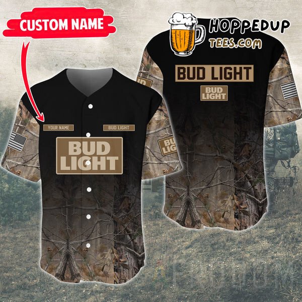 Bud Light Deer Hunting Theme Personalized Unique Baseball Jersey Look