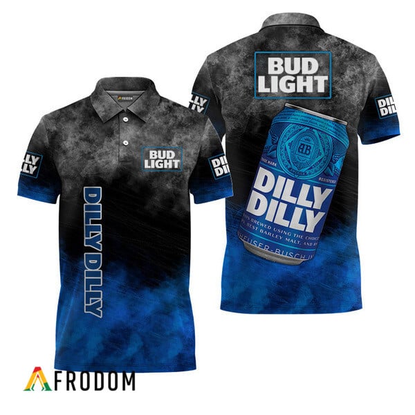 Bud Light Dilly Dilly Pattern In Smoke Polo Shirt HU