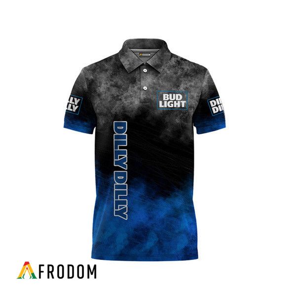 Bud Light Dilly Dilly Smoke Pattern Polo Shirt HU