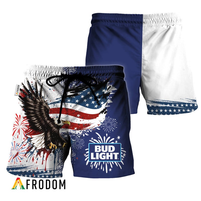 Bud Light Eagle Hawaiian Shorts For Fourth Of July HU