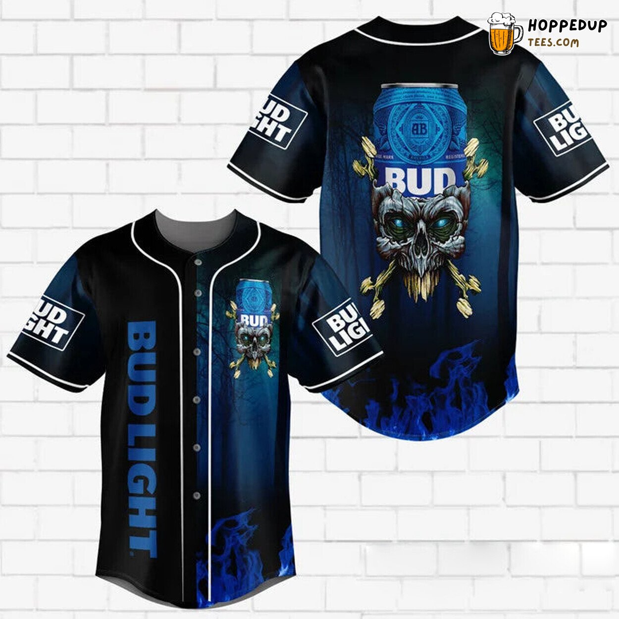 Bud Light Emblematic Skull Unique Design Baseball Jersey Distinct