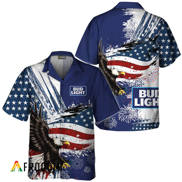 Bud Light Fourth Of July Eagle Hawaiian Shirt HU
