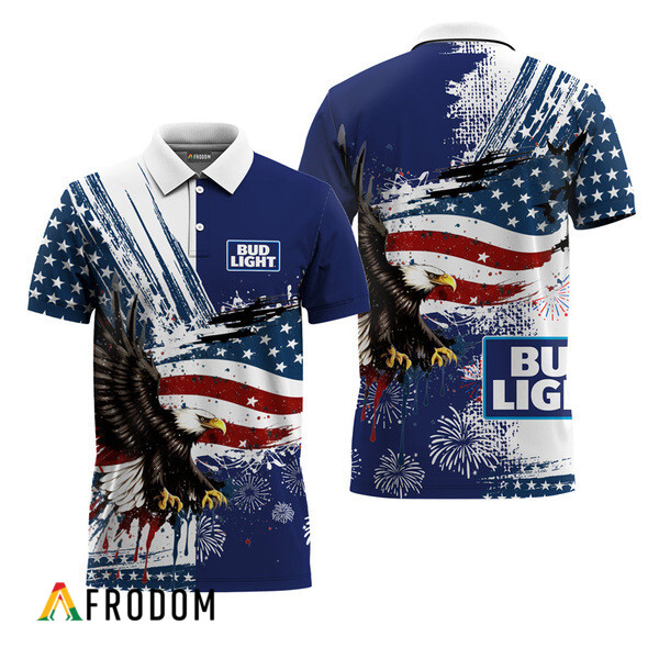 Bud Light Fourth Of July Eagle Polo Shirt HU