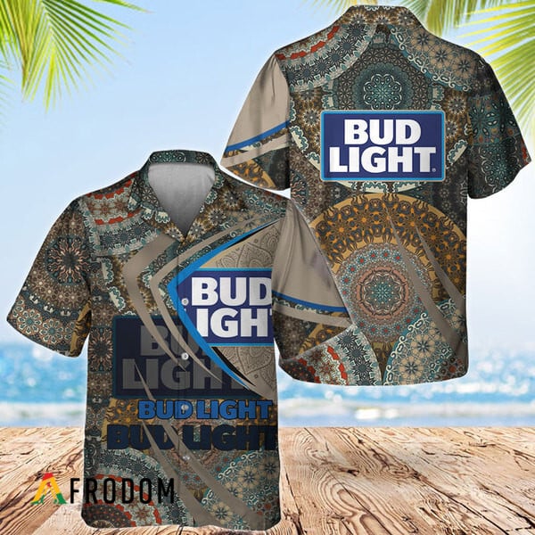 Bud Light Hawaiian Shirt featuring Summer Boho Mandala HU