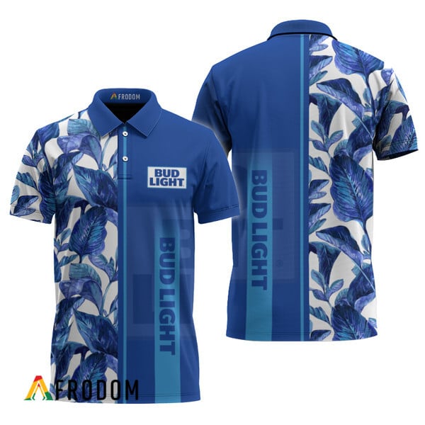 Bud Light Hawaiian Tropical Palm Polo Shirt HU