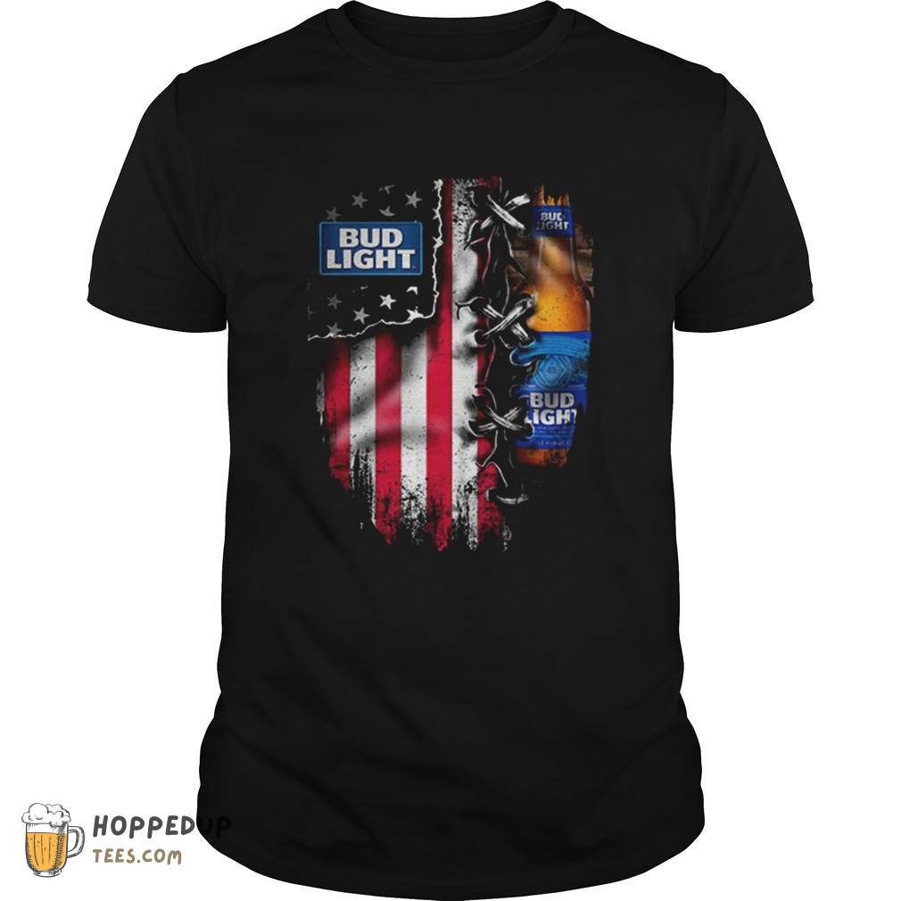 Bud Light Inside American Flag T Shirts