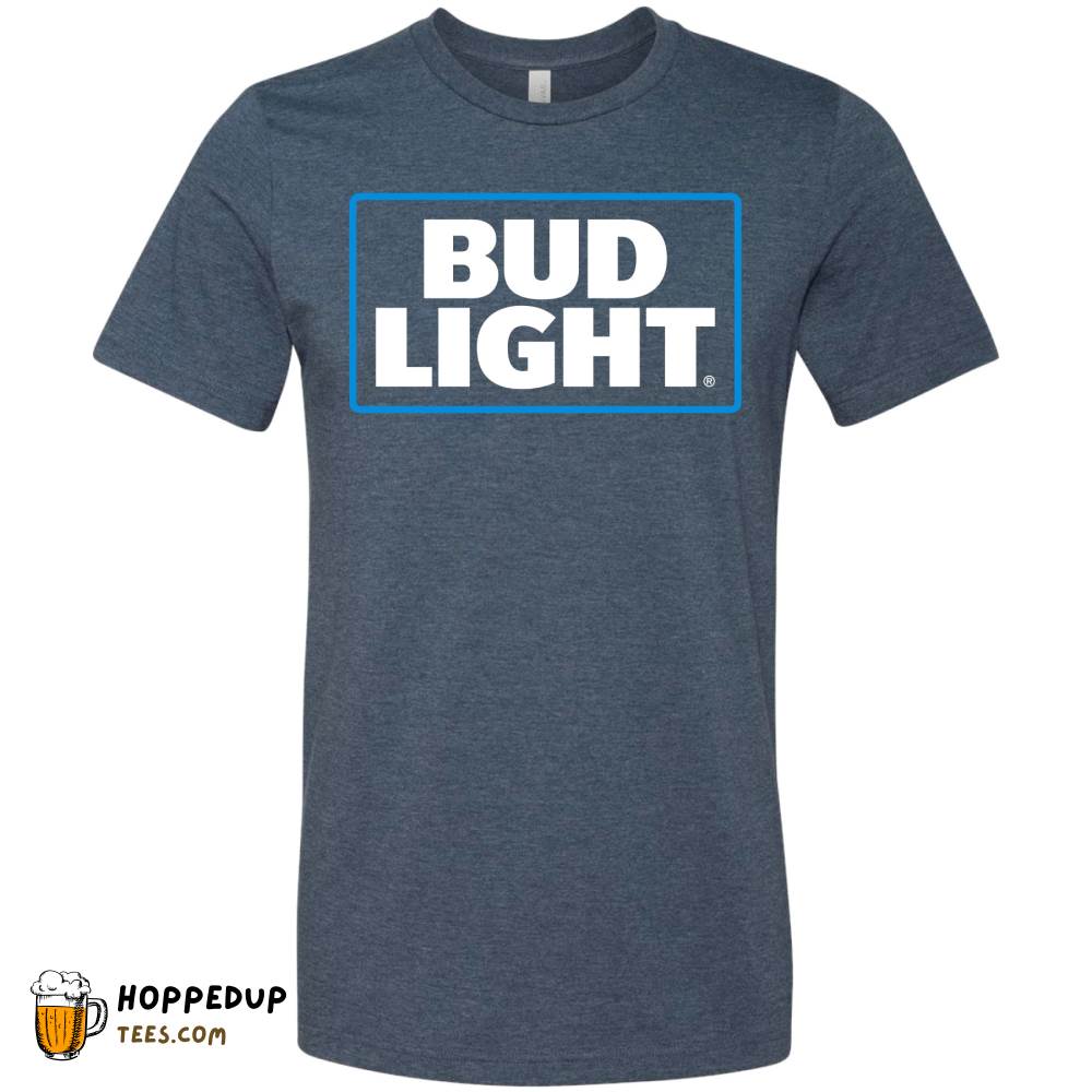 Bud Light Logo Heather Navy Cotton T-Shirt HU
