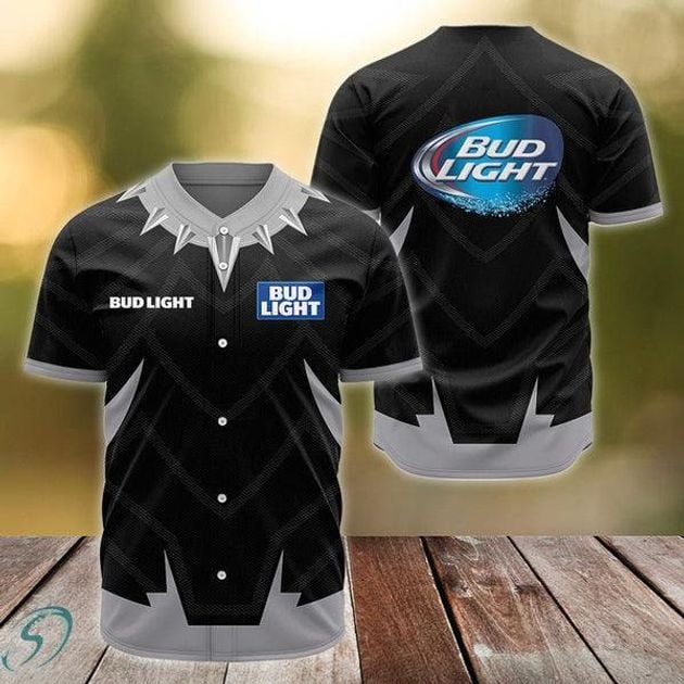 Bud Light Lovers Black Panther Themed Baseball Jersey HU