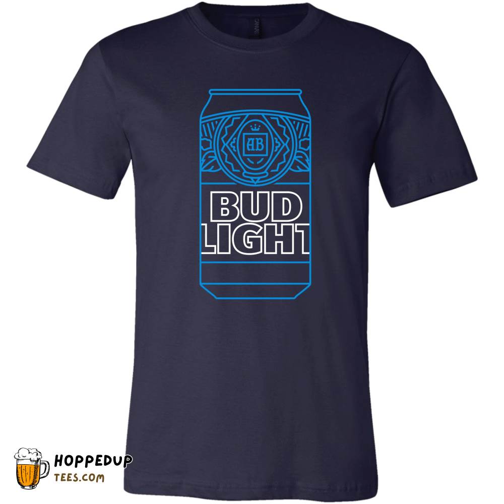 Bud Light Neon Can Stylish Black Tee Design HU