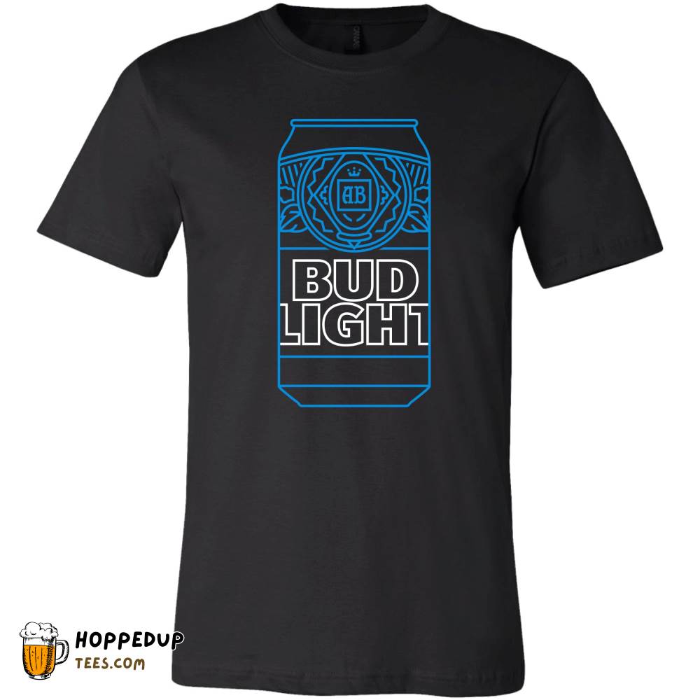 Bud Light Neon Can Stylish Black Tee Design HU Bud Light Neon Can Stylish Black Tee Design HU