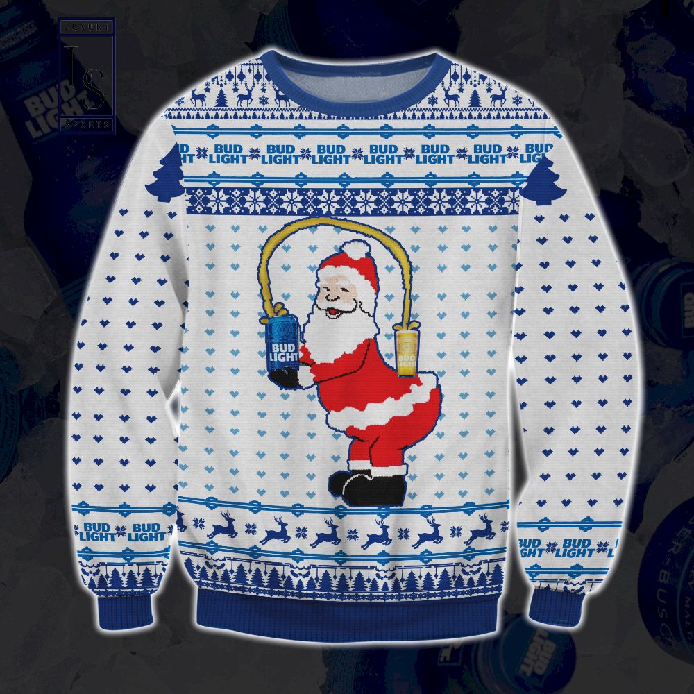 Bud Light Santa Ugly Christmas Sweater HU