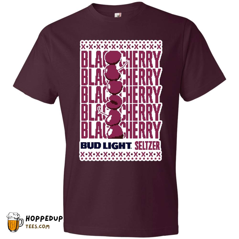 Bud Light Seltzer Black Cherry Maroon Stack Tee HU