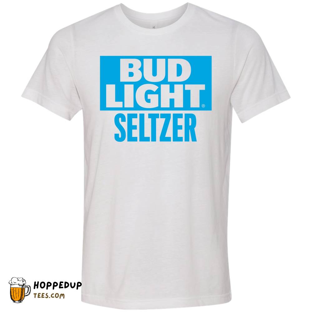 Bud Light Seltzer Brand Color Square Logo White Tee HU