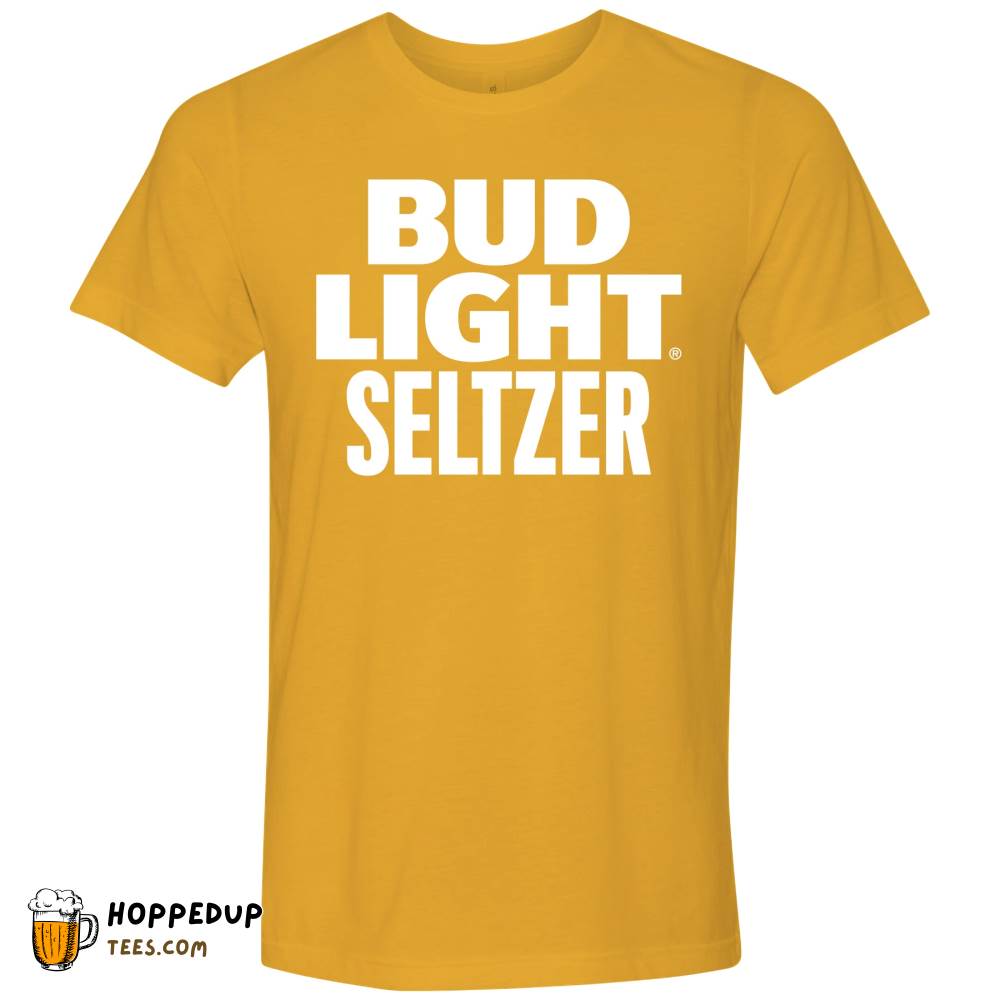 Bud Light Seltzer Mango One Color Logo Gold Tee HU