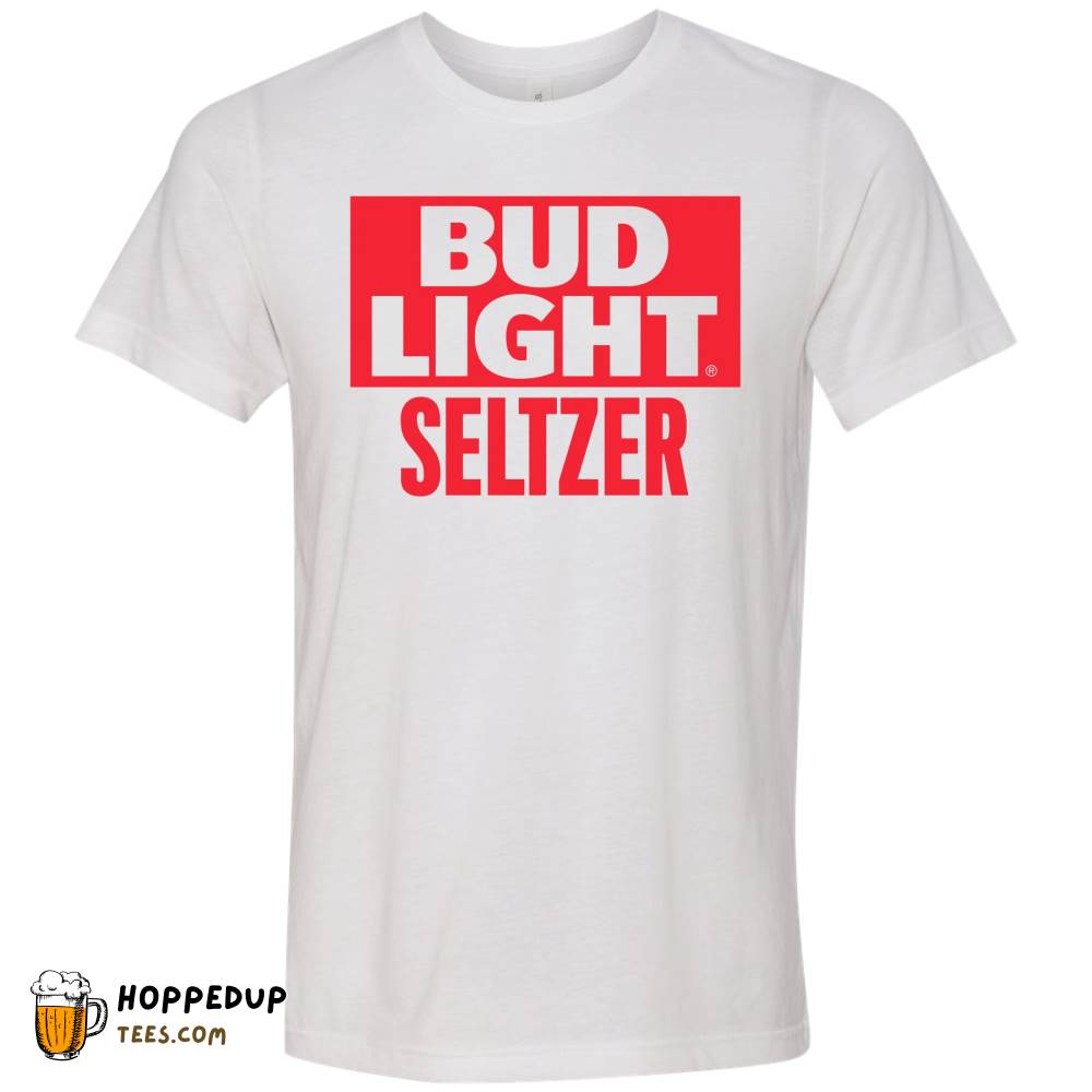 Bud Light Seltzer Strawberry Square Logo White Tee HU