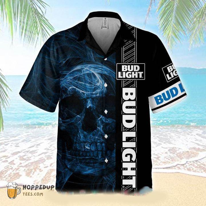 Bud Light Smoke Skull Cool Hawaiian Shirts