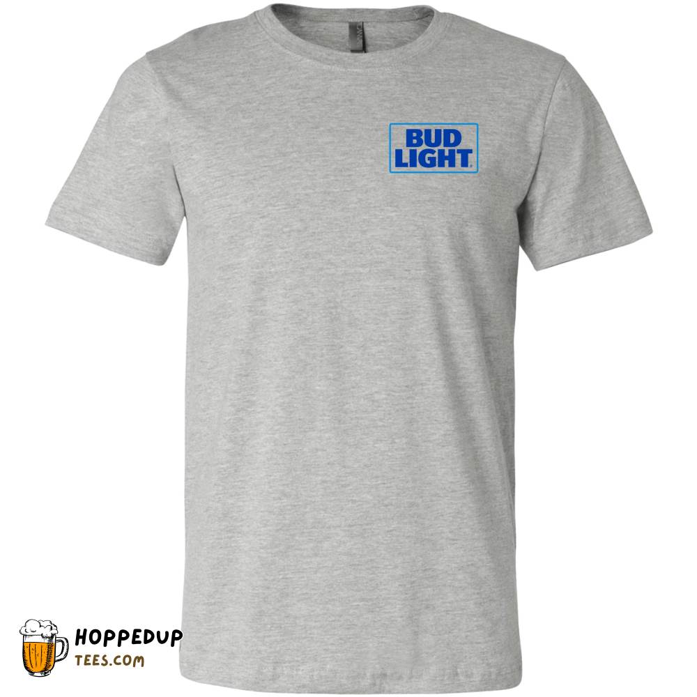 Bud Light Square Logo Athletic Heather Cotton T-Shirt HU Bud Light Square Logo Athletic Heather Cotton T-Shirt HU