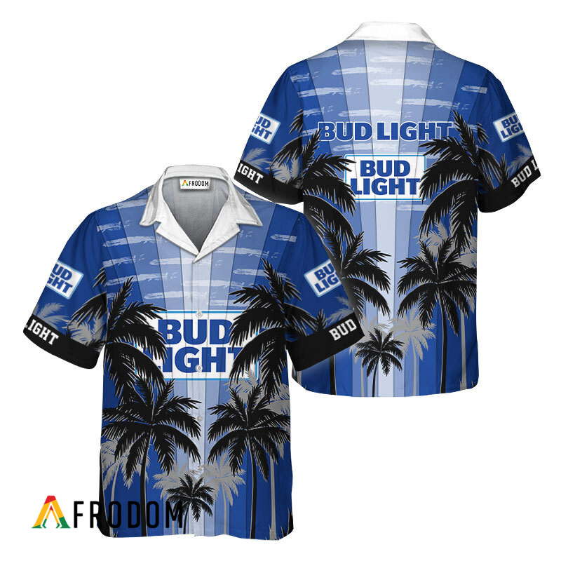 Bud Light Tropical Coconut Palms Hawaiian Shirt HU