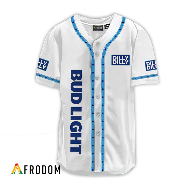 Bud Light White Dilly Dilly Baseball Jersey HU