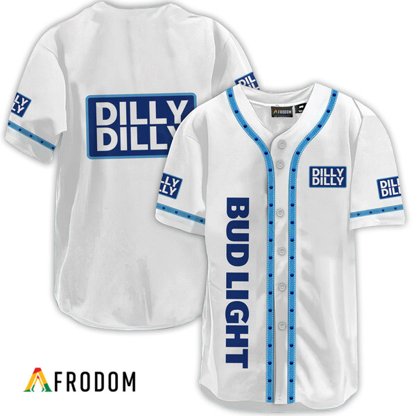 Bud Light White Dilly Dilly Baseball Jersey HU