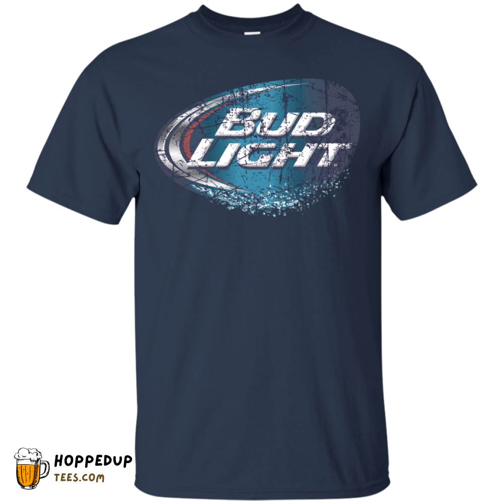 Bud Light Worn Label Pattern Custom Designed Tee HU