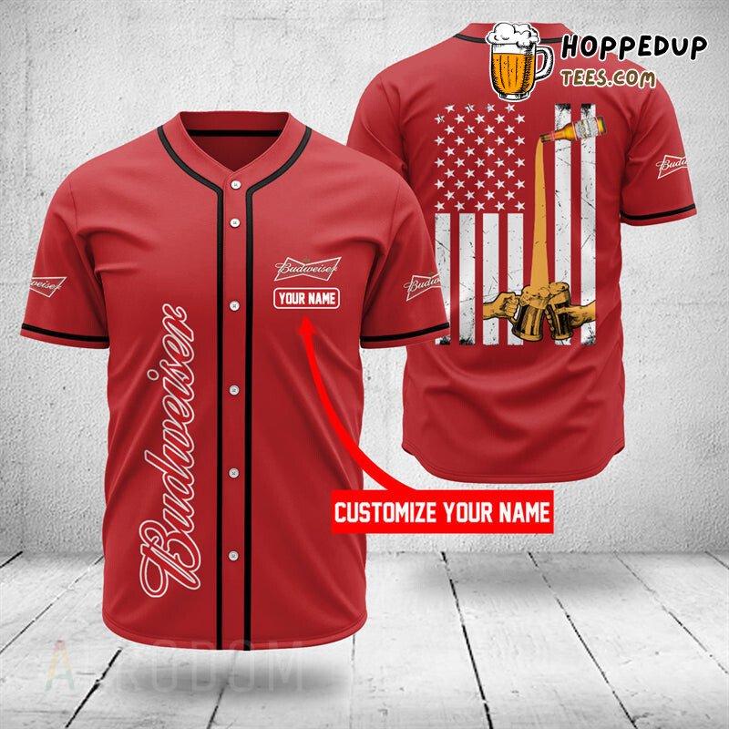 Budweiser Beer Art Baseball Jersey Personalized Distinctive Design Look2