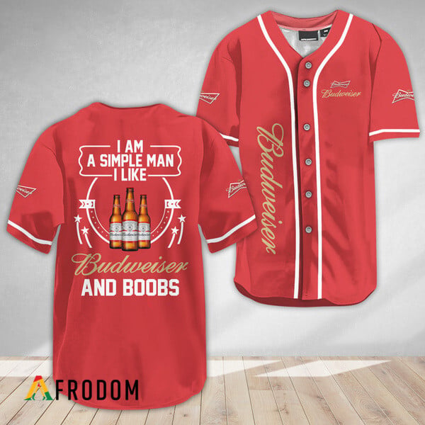 Budweiser Beer Baseball Jersey Fan of Beer and Boobs HU
