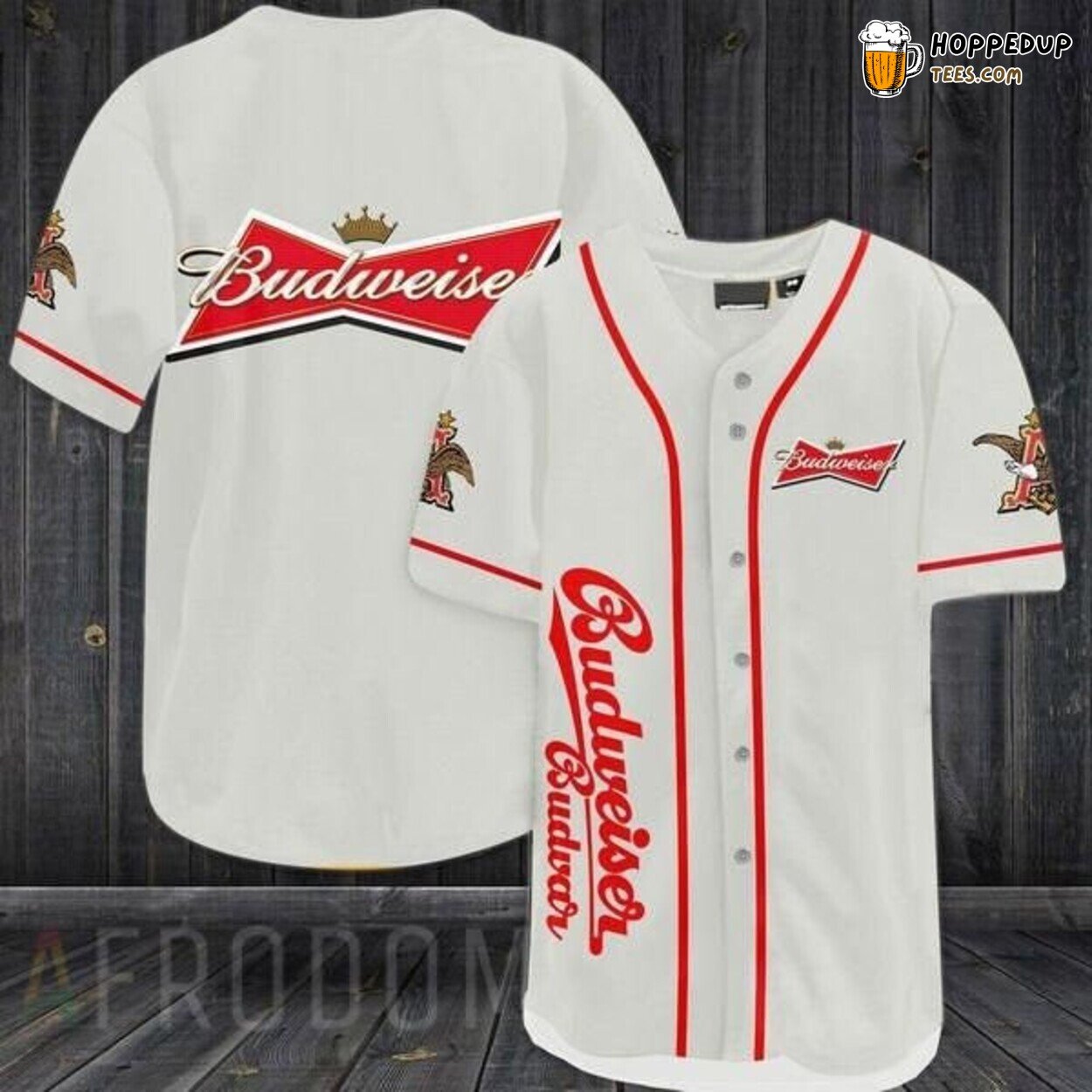 Budweiser Beer Classic White Fan Baseball Jersey