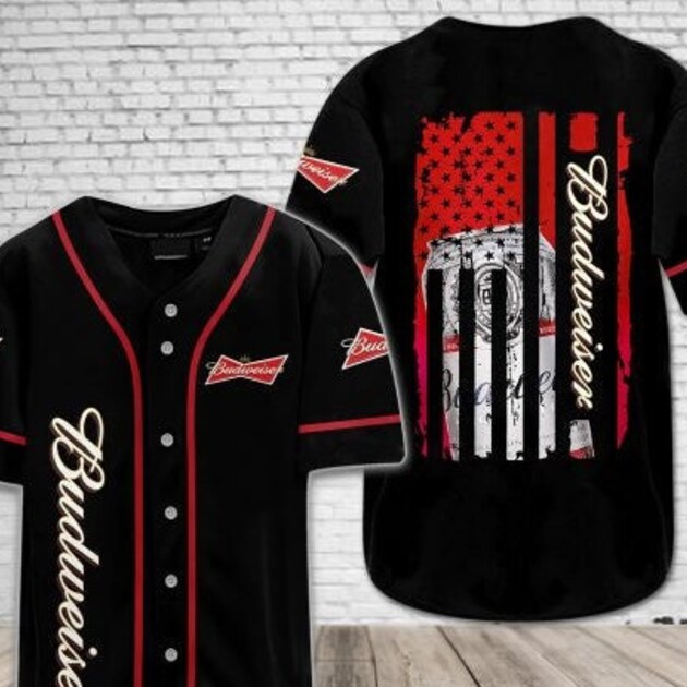 Budweiser Beer Flag Inspired Baseball Jersey HU