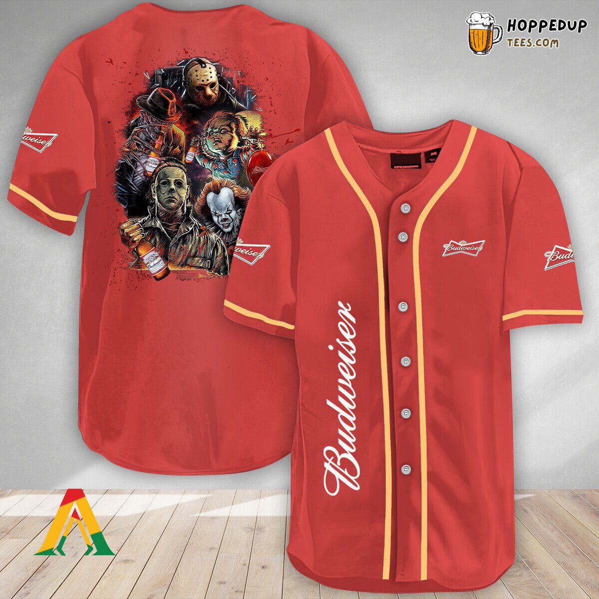Budweiser Beer Halloween Horror Characters Baseball Jersey Unique Design