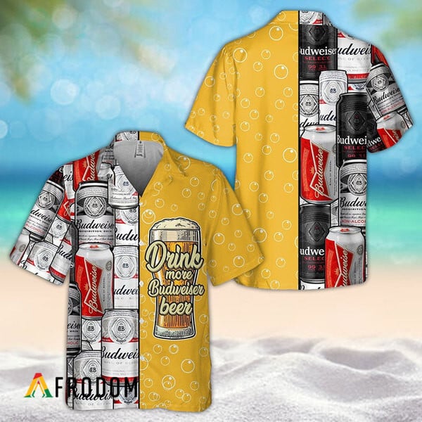 Budweiser Beer Hawaiian Shirt Summer Drink More Style HU