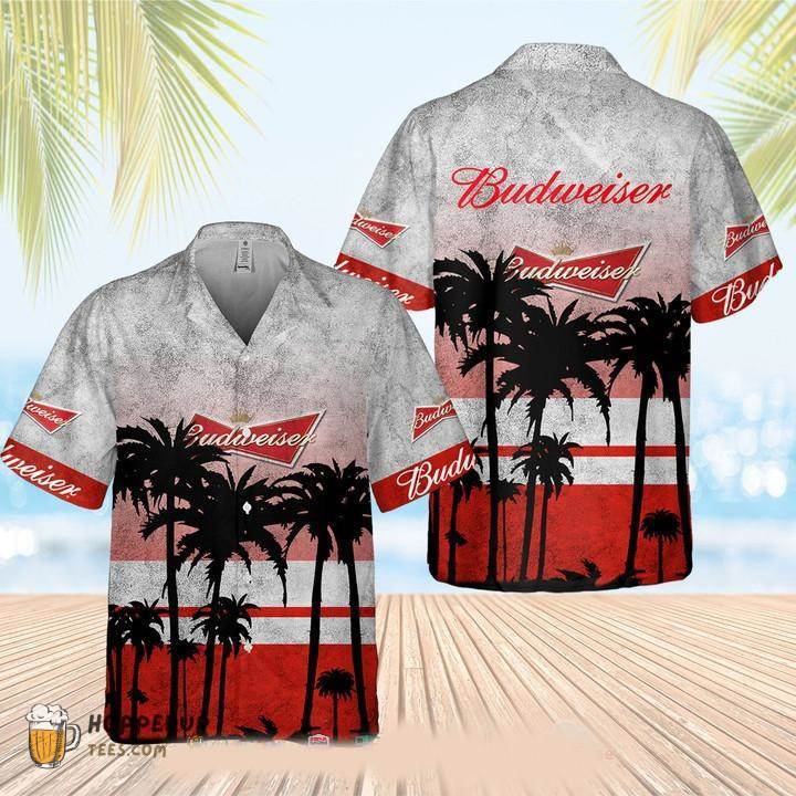 Budweiser Beer Palm Tree Hawaiian Shirt