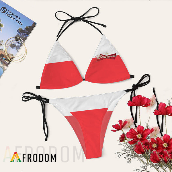Budweiser Beer Triangle Bikini Set Swimsuit HU