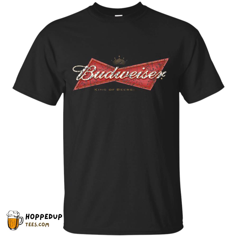 Budweiser Colorful Worn Pattern Label T-Shirt HU
